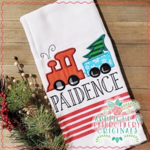 2250 Christmas Train with Tree Applique Design