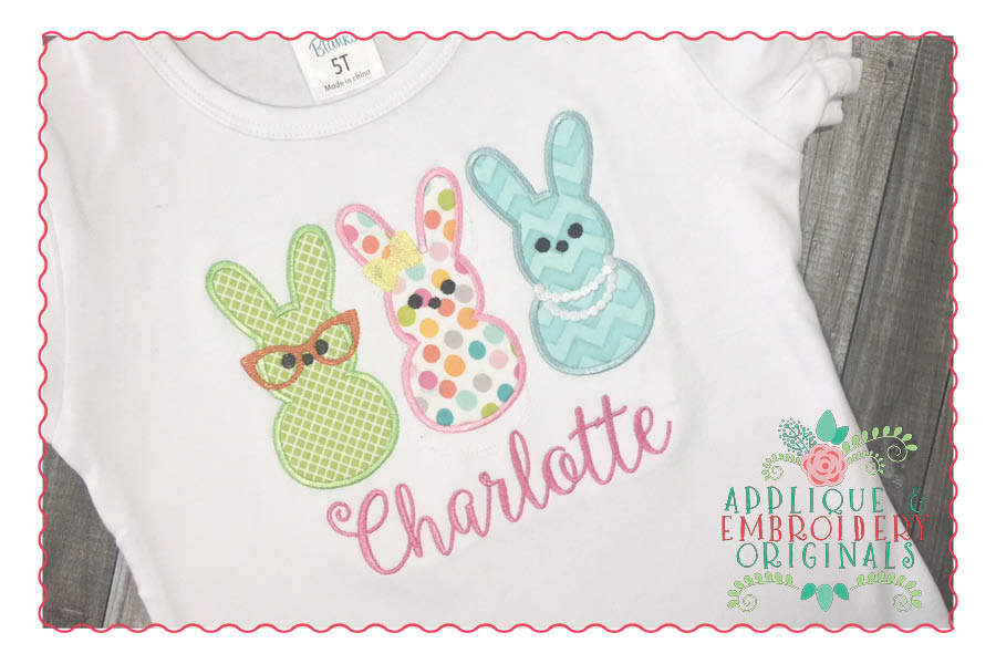 AEO 226 Marshmallow Bunny Girls Applique Design 2