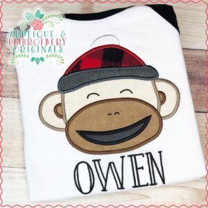 2277 Monkey in Toboggan Applique Design