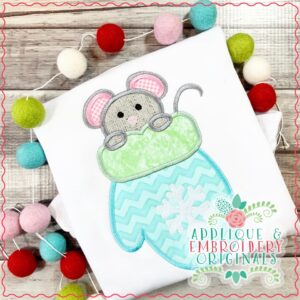 2278 Mouse in Mitten Applique Design