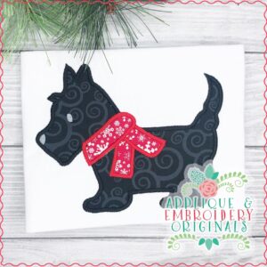 2280 Scotty Dog with Scarf Applique Design
