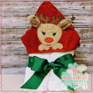 2284 Deer Girl Hooded Towel Design