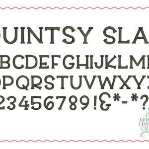 229 Quintsy Slab Embroidery Font