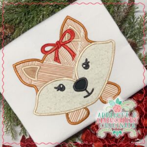 2290 Fox Girl Peeker Applique Design