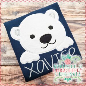 2298 Polar Bear Boy Peeker Applique Design