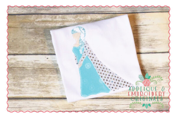230 Aqua Snow Cold Princess Simple Stitch Applique Design - Image 2