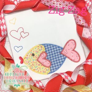2307 Valentine Fish All-In-One Applique Design