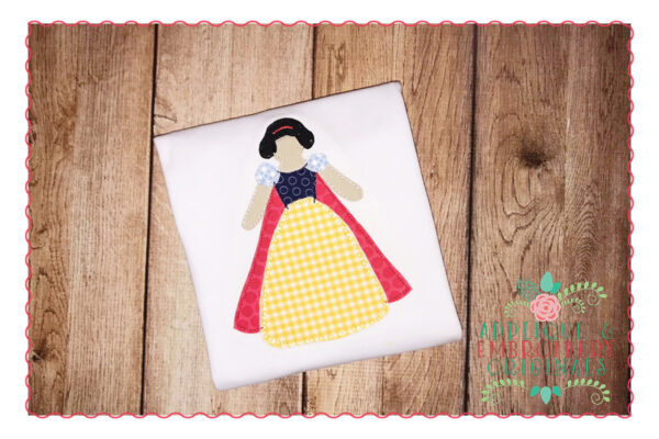 231 White Snow Princess Simple Stitch Applique Design