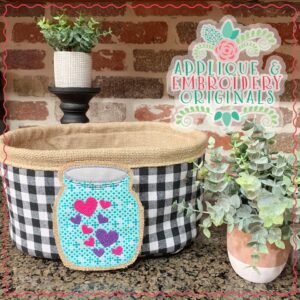 2313 Mason Jar with Hearts Interchangeable Tab Design
