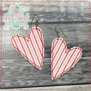 2327 Tall Heart Earrings In-The-Hoop Design