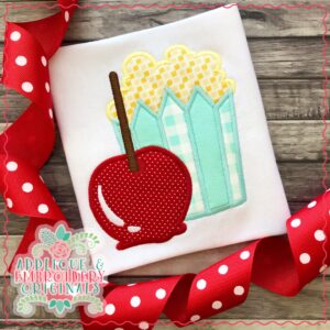 2335 Candy Apple & Popcorn Applique Design