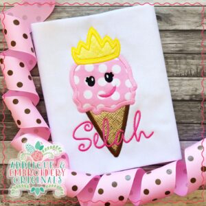 2337 Princess Ice Cream Cone Applique Design