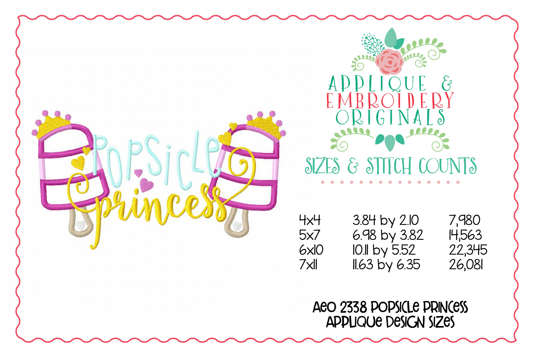 AEO 2338 Popsicle Princess Sample