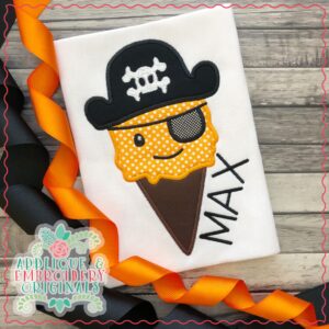 2339 Pirate Ice Cream Cone Applique Design