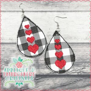 2350 Four Heart Earrings In-The-Hoop Design