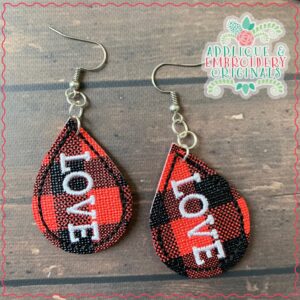 2352 LOVE Horizontal Earrings In-The-Hoop Design