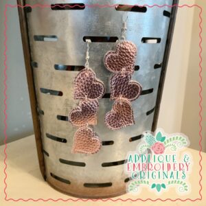 2355 Three Hearts Earrings In-The-Hoop Design