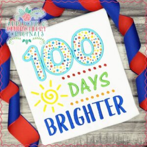2376 100 Days Brighter Applique Design