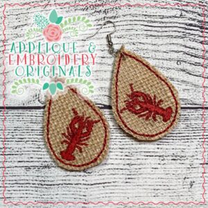 2379 Crawfish Earrings In-The-Hoop Design