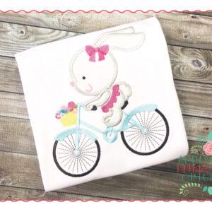 238 Bunny on Bike For Easter Applique Design