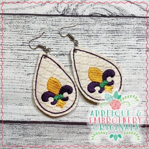 2380 Fleur De Lis Earrings In-The-Hoop Design