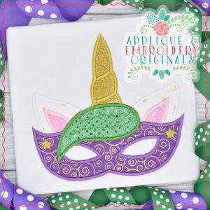 2397 Mardi Gras Unicorn Mask All-In-One Applique Design