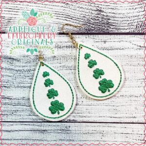 2402 Four Shamrocks Earrings In-The-Hoop Design