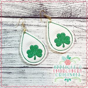 2410 Shamrock Filled Earrings In-The-Hoop Design