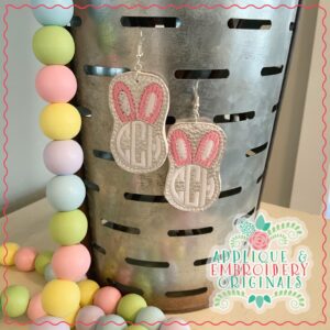 2436 Bunny Earrings Add On Earrings In-The-Hoop Design