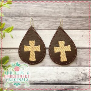 2446 Cross 1 Earrings In-The-Hoop Design