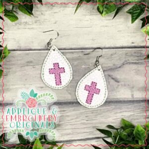 2447 Cross 2 Earrings In-The-Hoop Design