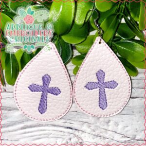 2448 Cross 3 Earrings In-The-Hoop Design