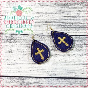 2449 Cross 4 Earrings In-The-Hoop Design