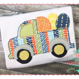 245 Truck with Eggs Simple Stitch Applique Design