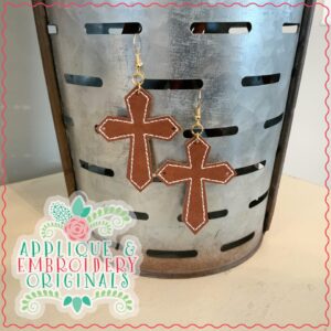 2452 Cross 7 Earrings In-The-Hoop Design