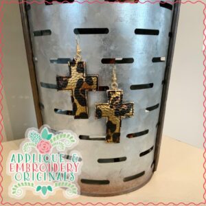 2453 Cross 7 Earrings In-The-Hoop Design