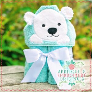 2457 Polar Bear Boy Hooded Towel Design