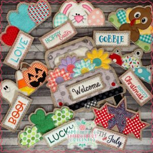 2483 Truck with Flower Tab & 7 Holiday SET Interchangeable Door Hanger Design