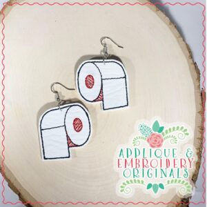 2493 Toilet Paper Earrings In-The-Hoop Design