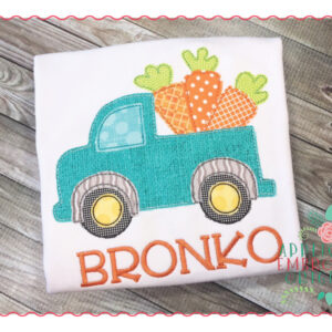 250 Truck with Carrots Simple Stitch Applique Design