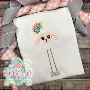 2508 Long Legged Sheep Flower Sketch Embroidery Design