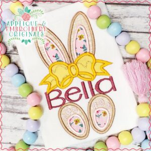 2525 Bunny Ear Bow Split Frame Applique Design