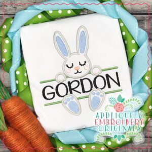 2527 Bunny Feet Frame Boy Applique Design