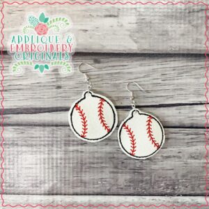 2536 Baseball Circle Earrings In-The-Hoop Design