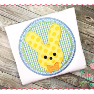 254 Marshmallow Bunny with Bow Tie Applique Design