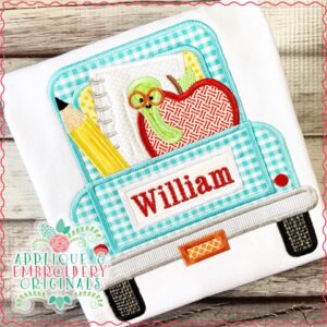 2566 Back to School Truck Applique Design