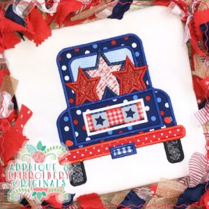 2571 4th of July Stars Truck Applique Design
