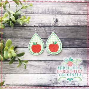 2574 Apple Earrings In-The-Hoop Design