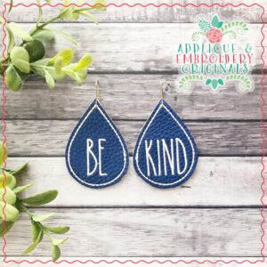 2576 Be Kind Earrings In-The-Hoop Design