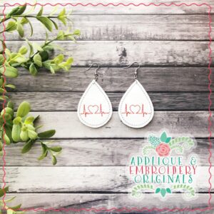 2580 Heartbeat Earrings In-The-Hoop Design